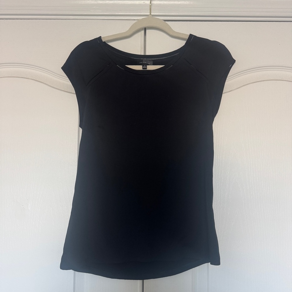 The Limited Black Mixed-Media Short Sleeve Crew Neck - Small